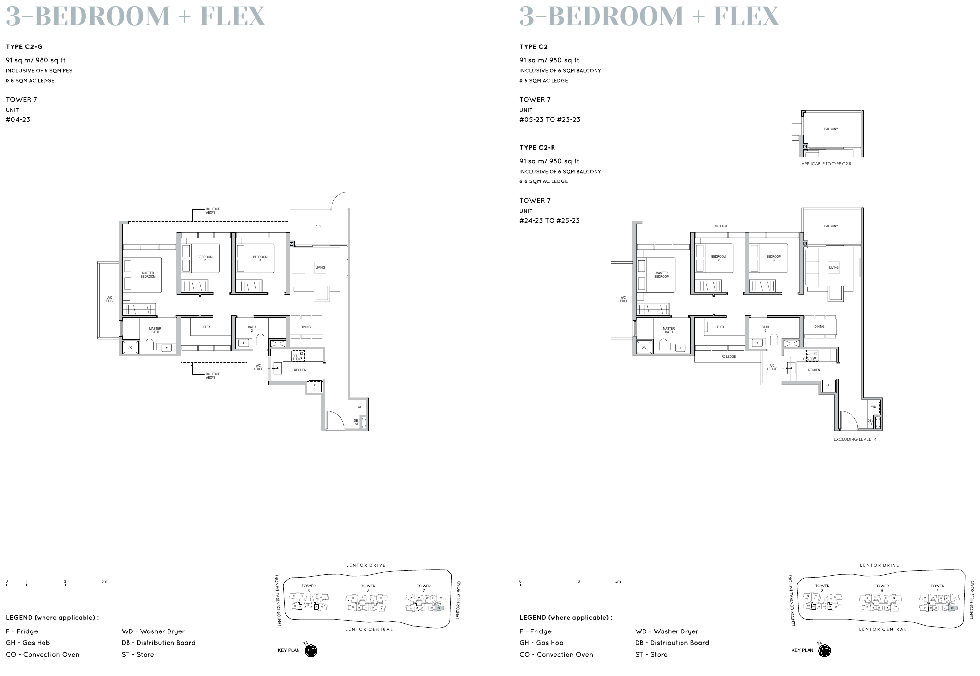 3 Bedroom + Flex Type C2 floor plan