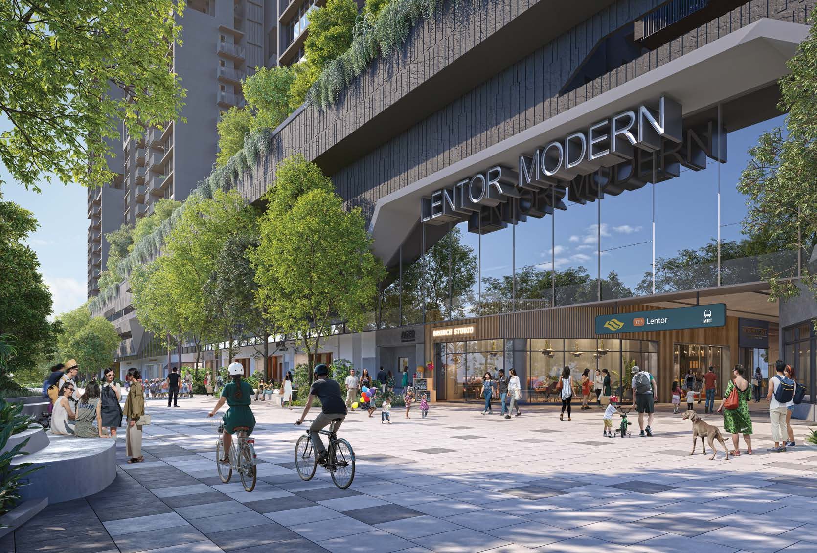 Public plaza and retail entrance
